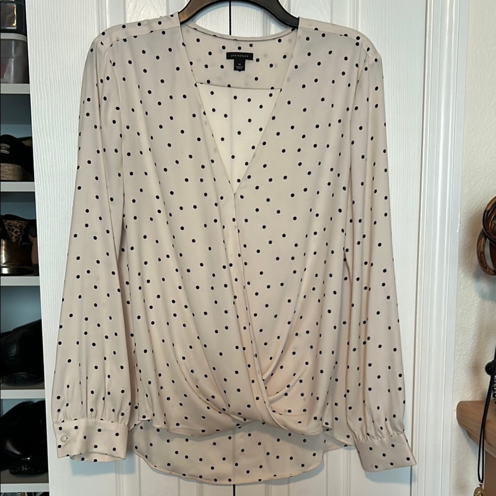 Polka Dot Wrap Blouse